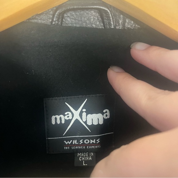 Maxima Vintage Wilsons Biker Leather Motorcycle Black Zip Up Vest Sz Large - Picture 2 of 5